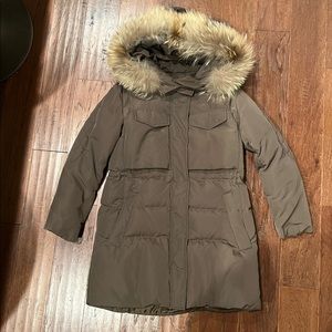 Fur Trimmed Down hooded Puffer Jacket/Coat